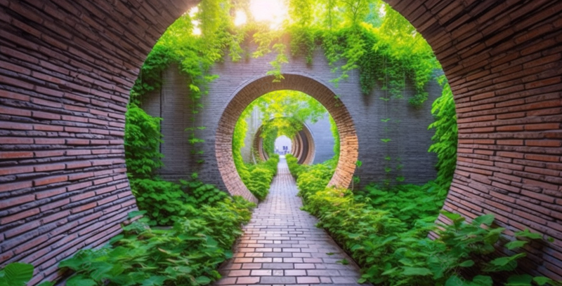 中式园林廊道景绿色实拍背景,高清,摄影图,摄影图片,图片大全,摄影图免费下载